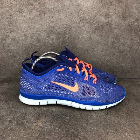 Nike Free 5.0 Tr Training Shoe Sneaker, Blue Orange, Women's 8.5
